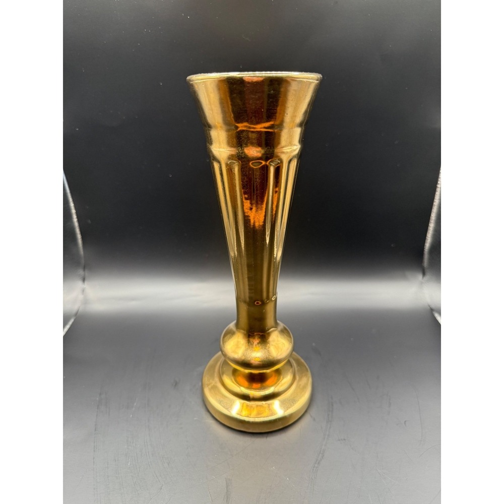 Haeger Pottery USA Gold Vase,‎ 22 Karat Gold Accent, Home Decor Bud Vase Vintage